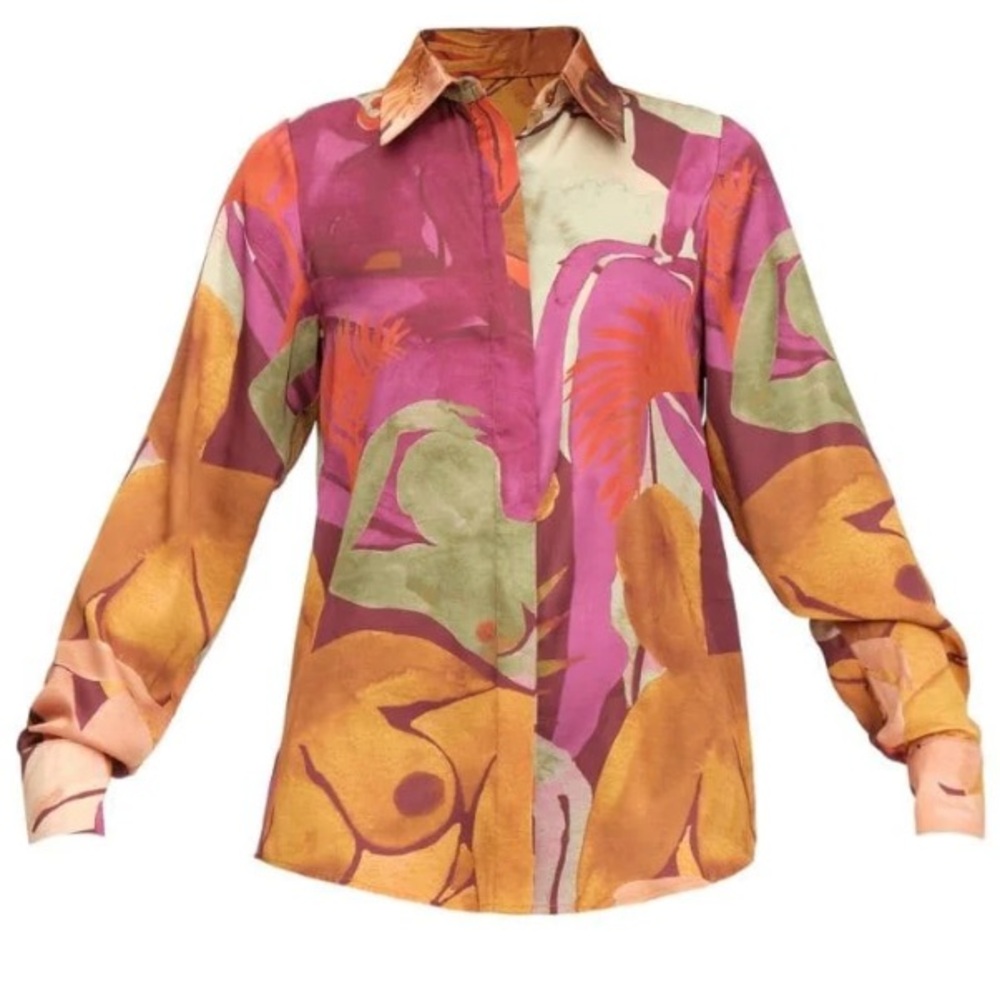 Andrea Iyamah Colorful Blouse size Medium